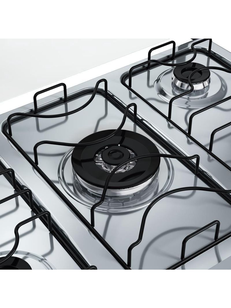 Fogão 5 Bocas Dako Com Mesa Inox Supreme Tripla Chama Bivolt