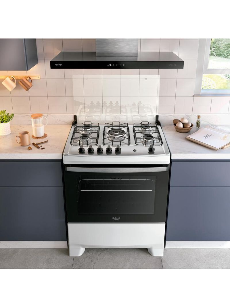 Fogão 5 Bocas Dako Com Mesa Inox Supreme Tripla Chama Bivolt