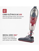 Aspirador De Pó Vertical Mondial Turbo Cycle HEPA AP-41-GI 1550W Cinza Com Inox 220V