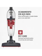 Aspirador De Pó Vertical Mondial Turbo Cycle HEPA AP-41-GI 1550W Cinza Com Inox 220V