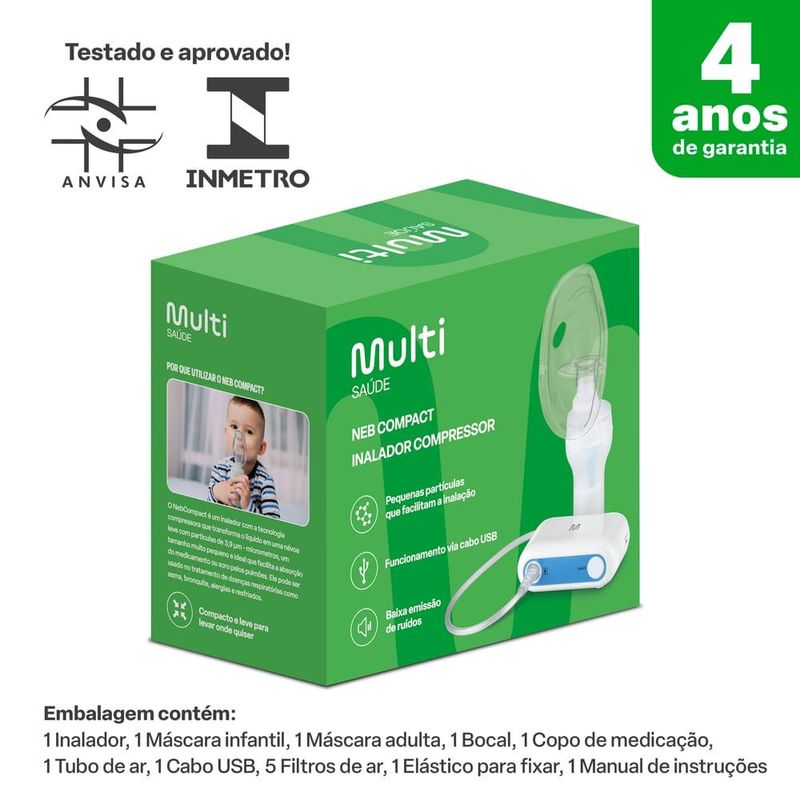 Inalador compressor neb compact multi saúde - hc025