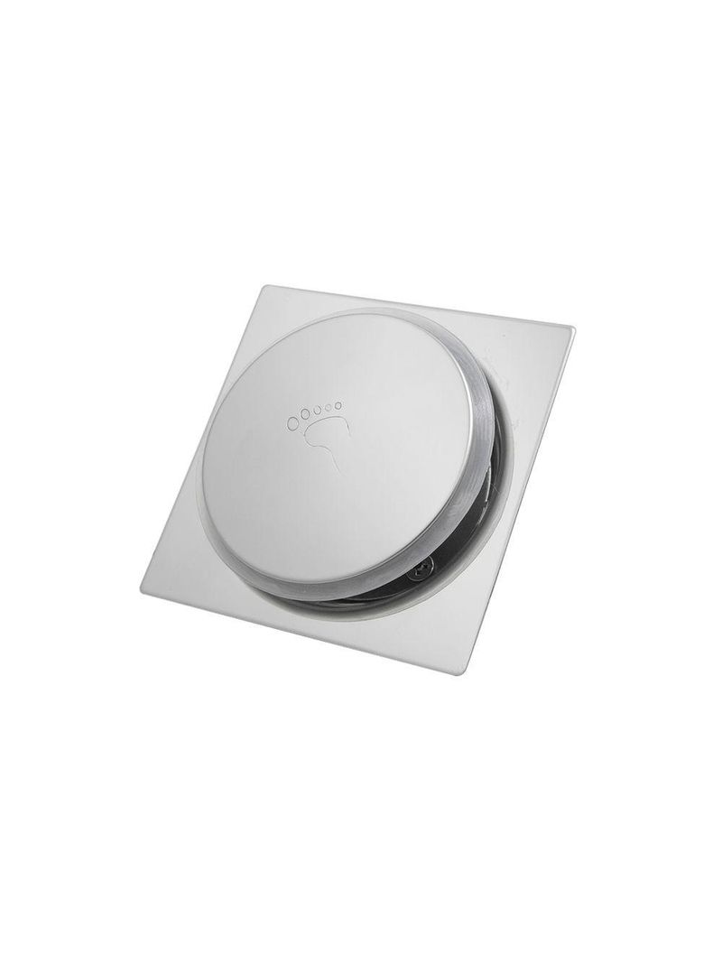 Ralo Click Banheiro Inteligente Quadrado Cromado 10x10 Cm