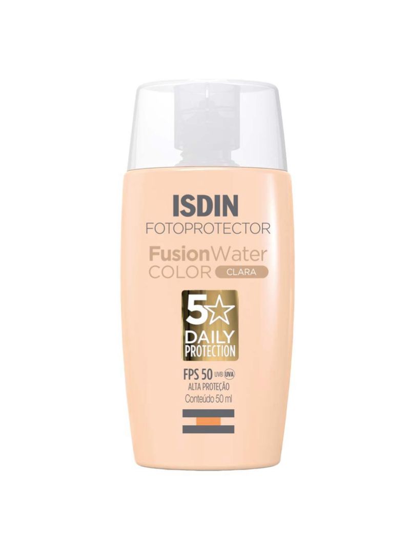 Protetor solar facial  isdin fusion water 5 stars color fps50