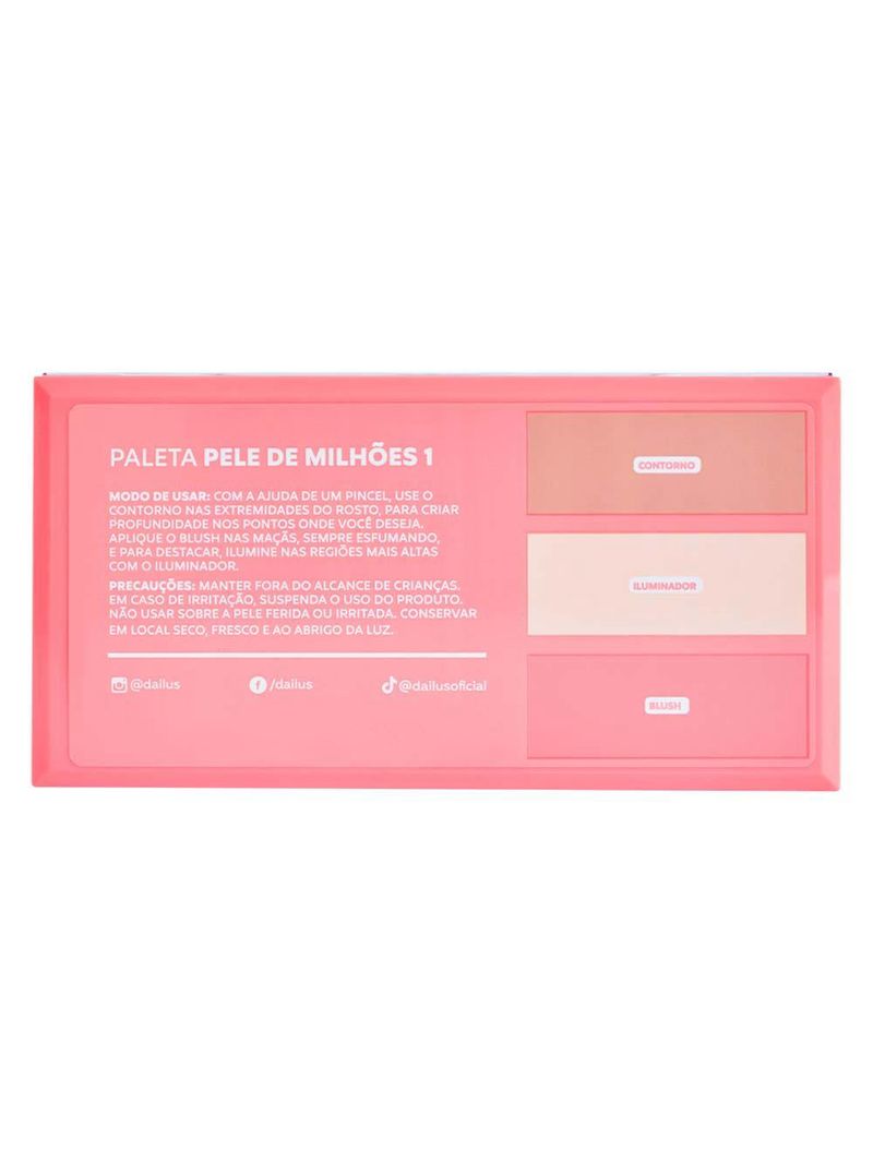 Paleta de contorno & iluminador & blush dailus pele de milhões 1