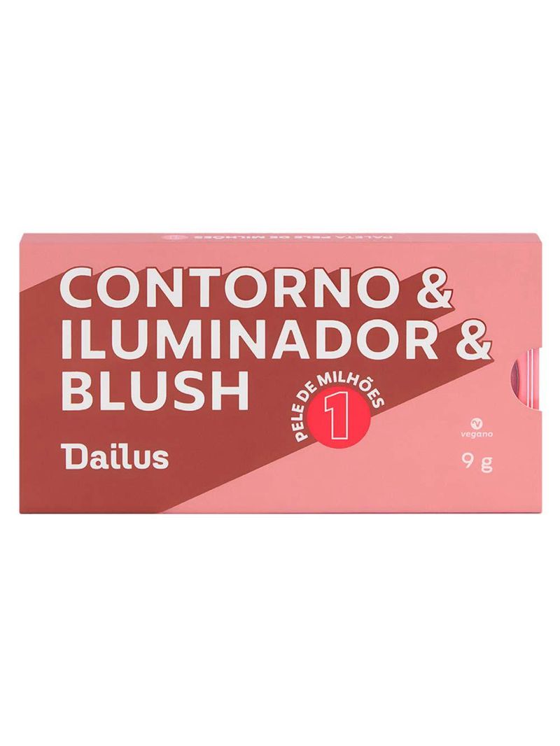 Paleta de contorno & iluminador & blush dailus pele de milhões 1