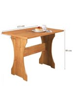 Mesa Com Banco Canto Estofado Golden Mel Tecido Linho Amendoa Viero Mel / Amendoa