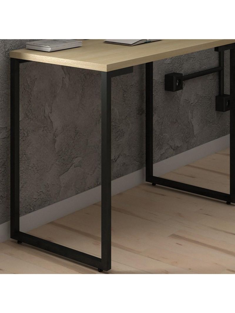 Mesa Escritório 90cm Estilo Industrial New Port F02 Nature - Mpozenato