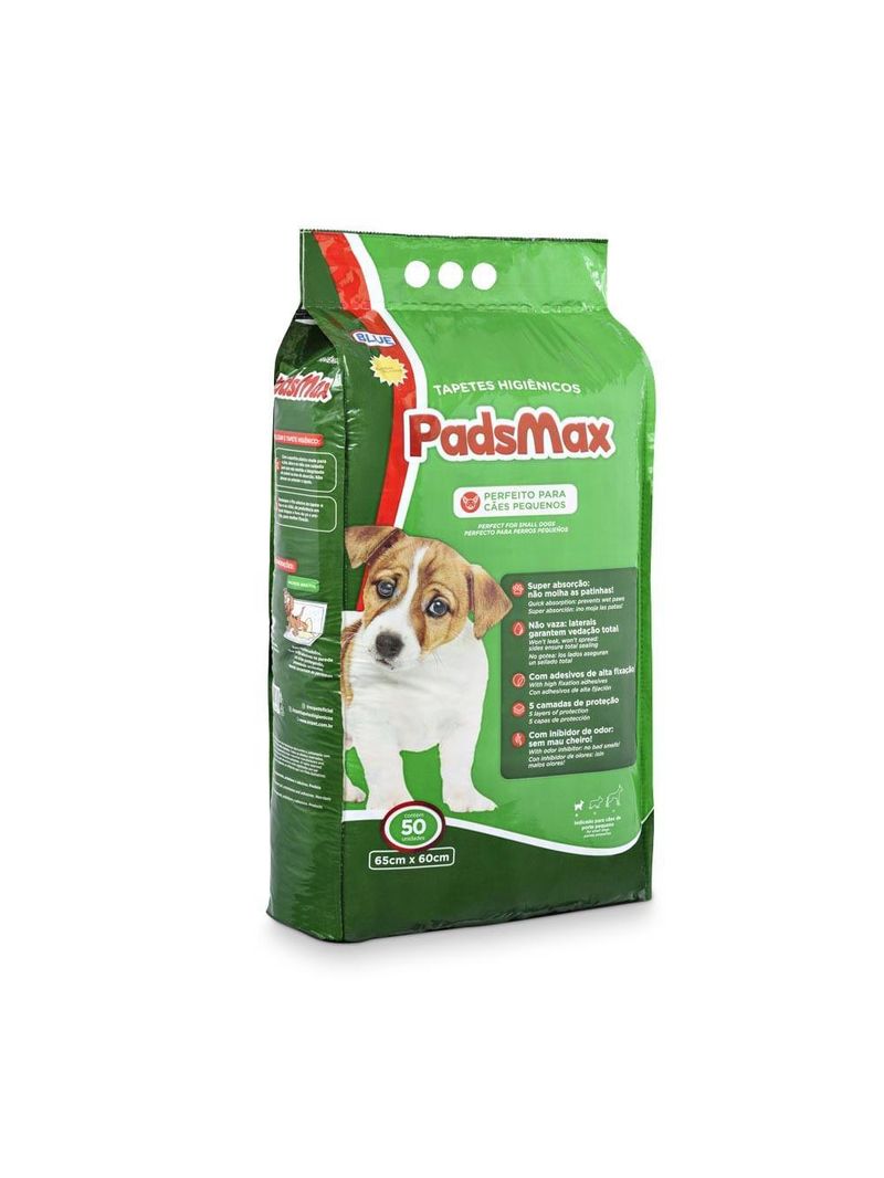 Tapete higiênico pads max 50 unidades 65x60cm blue mimo - 3