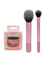 Real techniques kit com 3 pinceis – base + blush + finalização