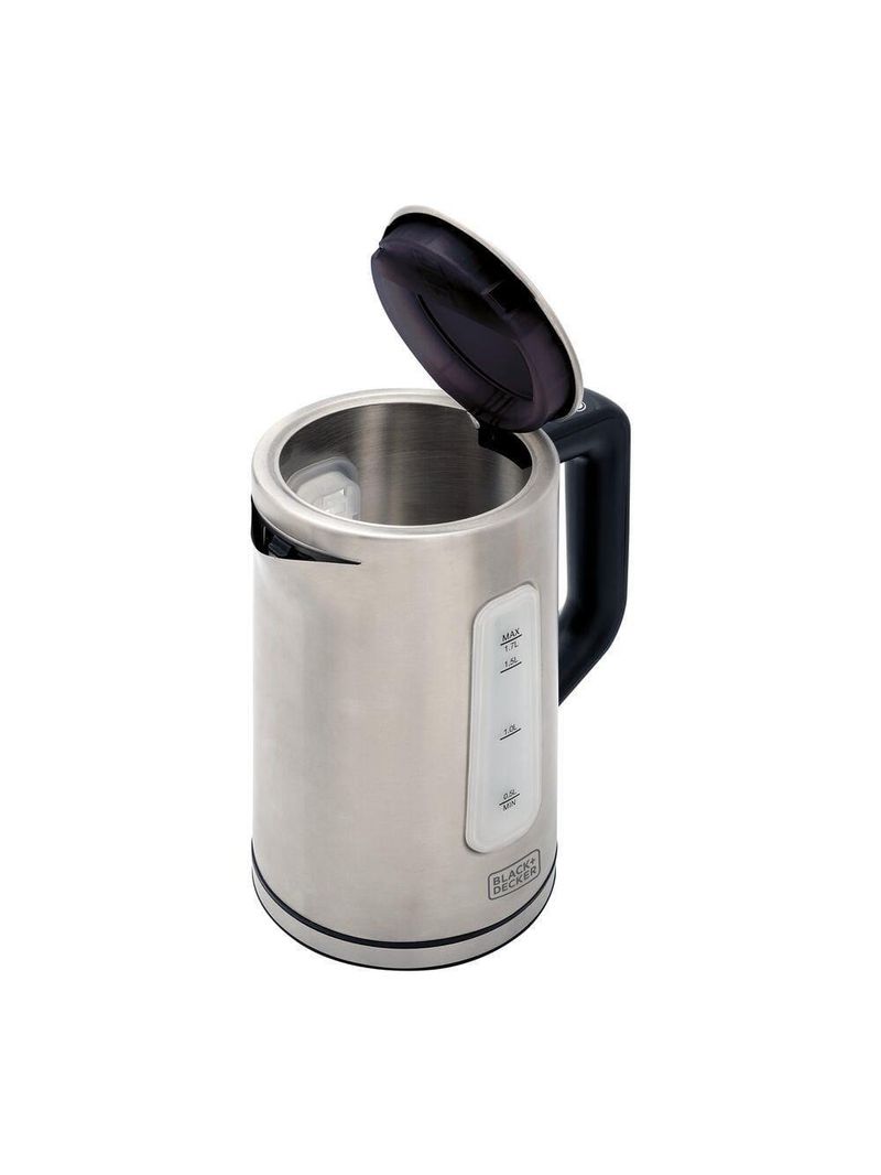 Chaleira elétrica black+decker kepg gourmand gris 1,7l seletor de temperatura led azul inox