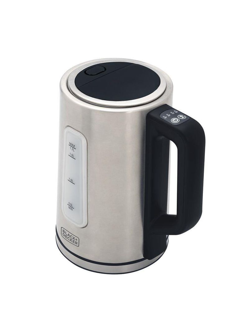 Chaleira elétrica black+decker kepg gourmand gris 1,7l seletor de temperatura led azul inox