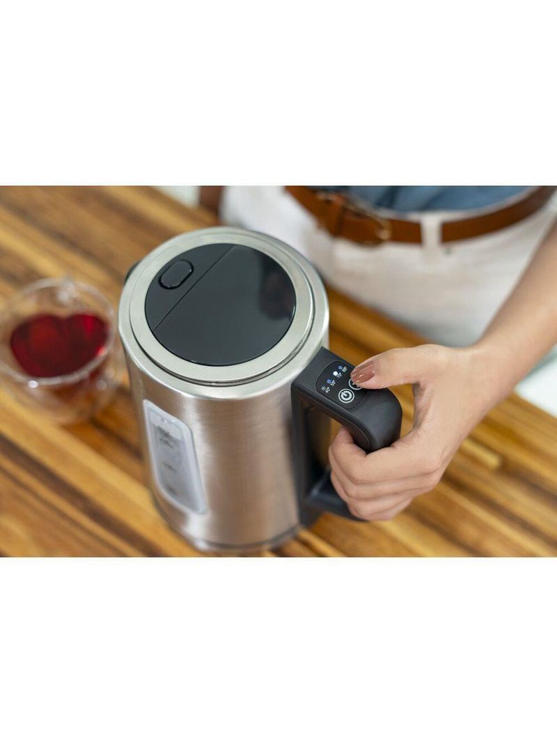 Chaleira elétrica black+decker kepg gourmand gris 1,7l seletor de temperatura led azul inox