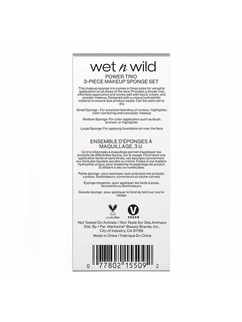 Wet n wild power trio kit com 3 esponjas de maquiagem