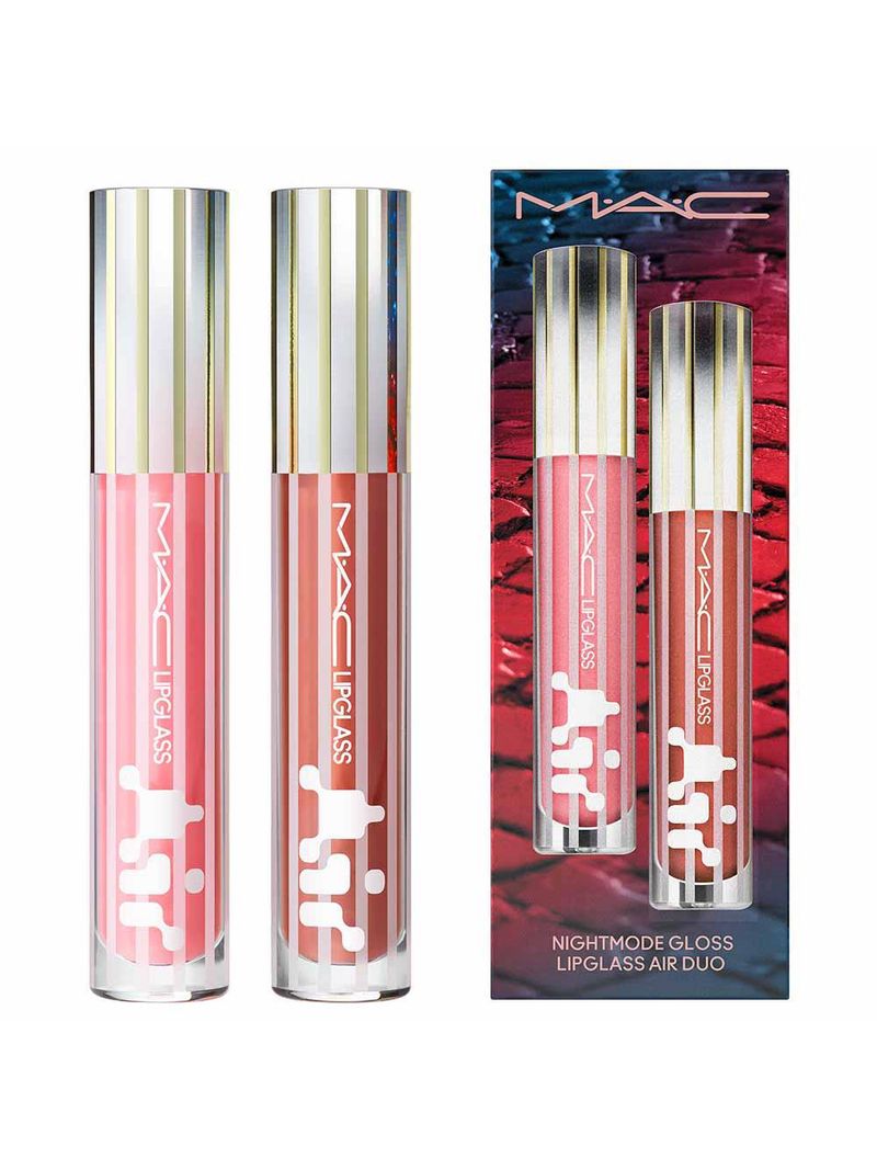 Kit para lábios mac lipglass air non-sticky gloss com 2 unidades