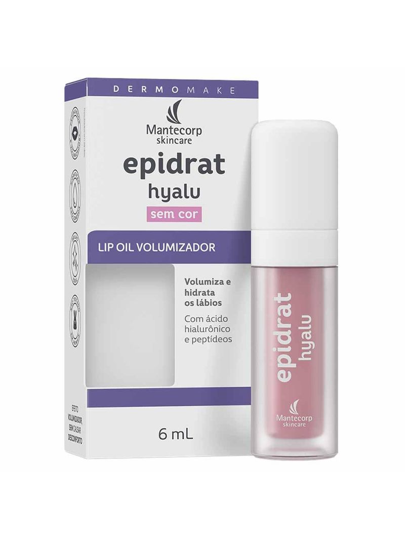 Hidratante labial volumizador mantecorp skincare epidrat hyalu lip oil fps30 6ml