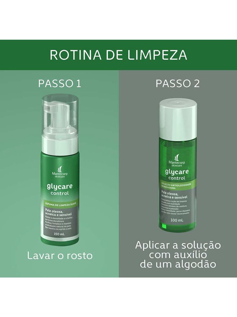Solução antioleosidade mantecorp skincare glycare control