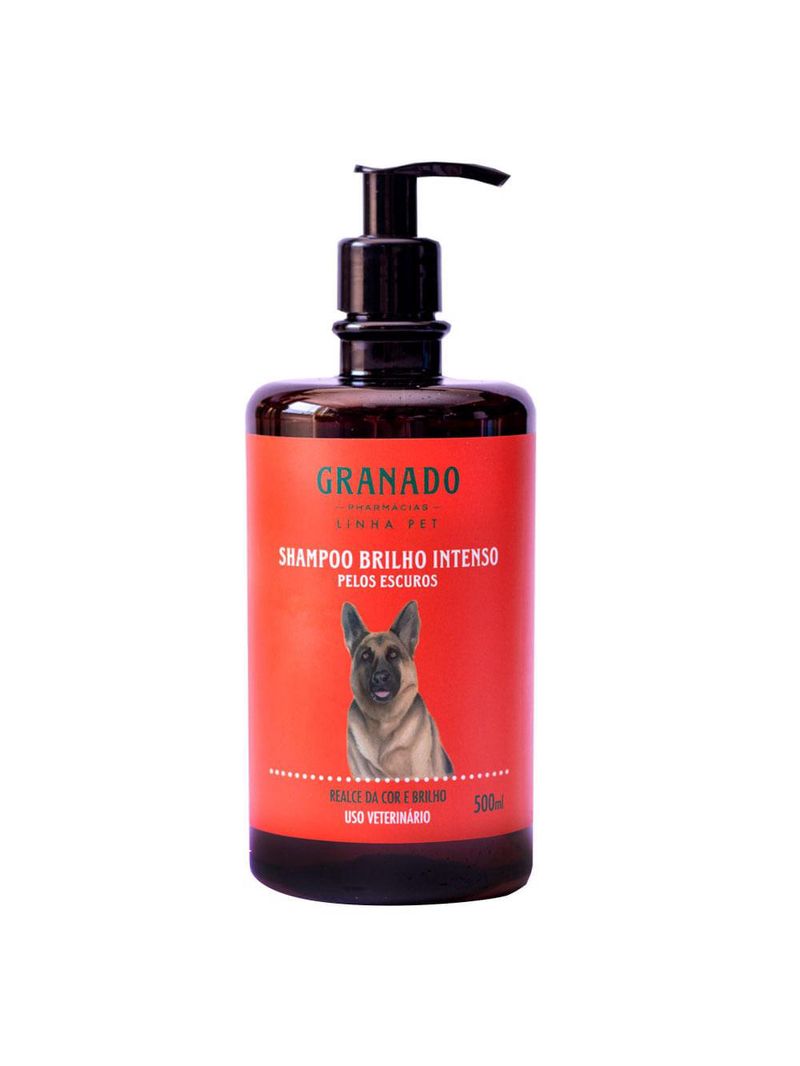 Granado shampoo para pets brilho intenso para pelos escuros