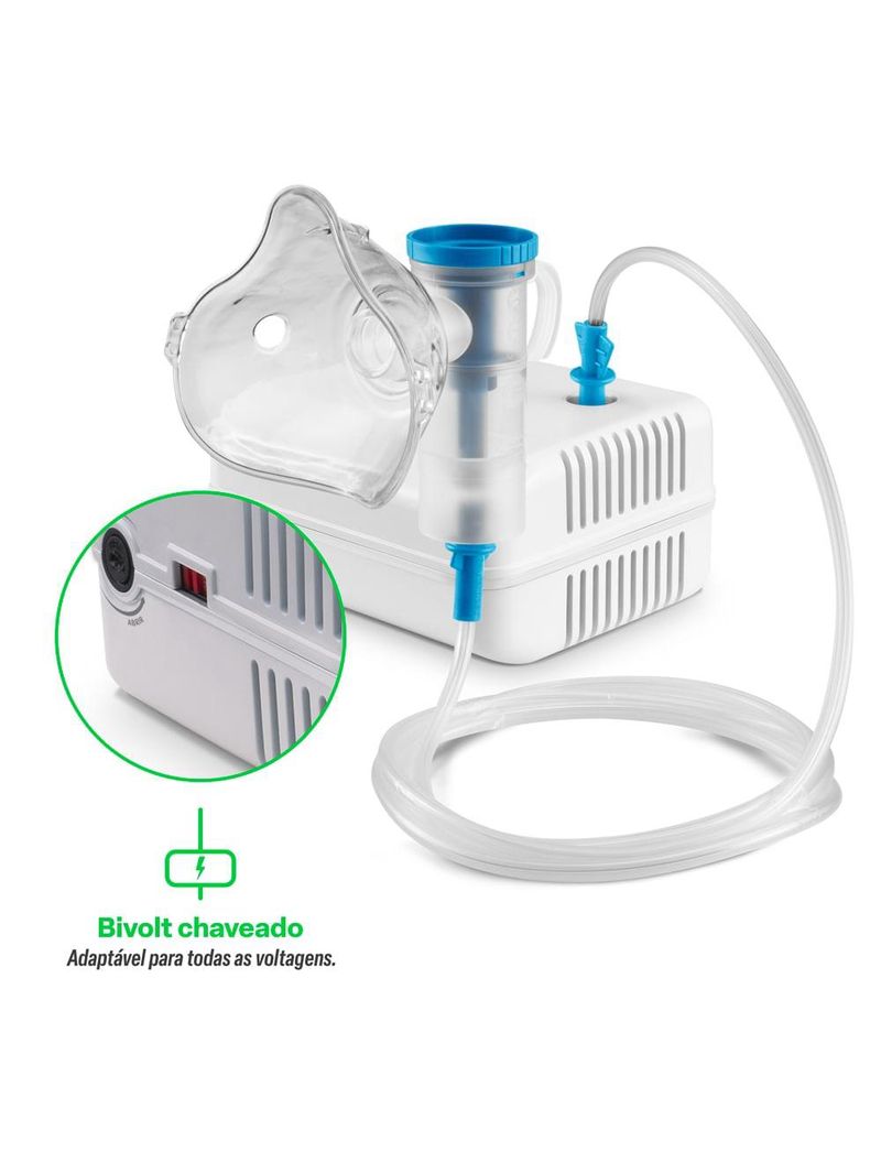 Inalador compressor multi saúde airplus bivolt uso adulto e infantil - hc223