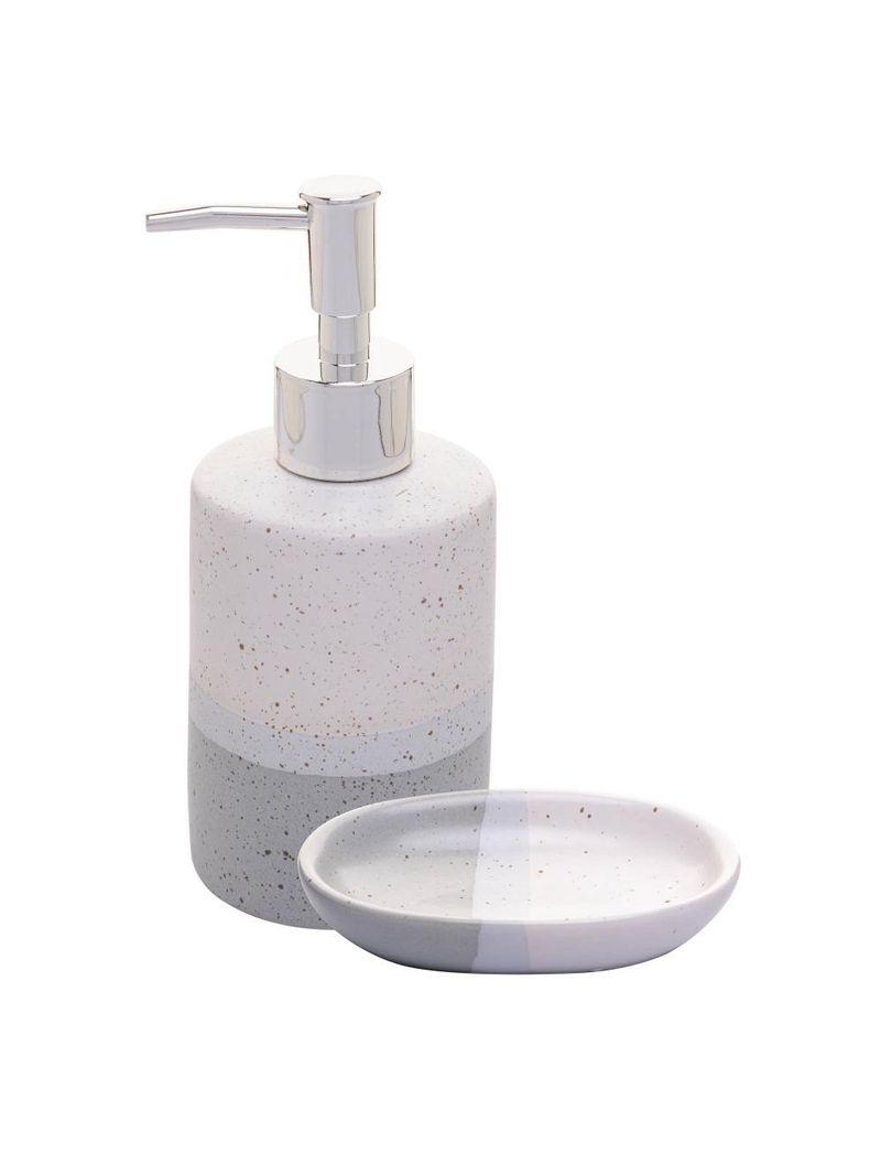 2 peças para banheiro lyor degradê de cerâmica cinza