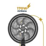 Ventilador de Coluna Britânia 170W 40cm 8 Pás Preto BVC42A 220V