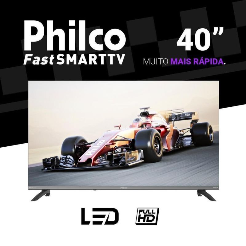 Smart tv 40" full hd philco p40cra roku tv hdr10 dolby audio