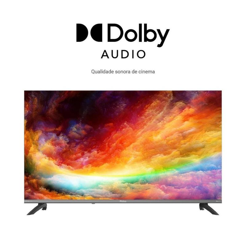Smart tv 40" full hd philco p40cra roku tv hdr10 dolby audio