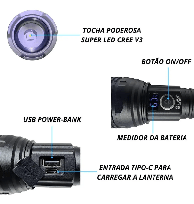 Lanterna Tática JWS LED V3 WS-656