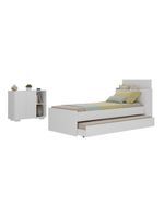 Conjunto Quarto Bicama Com Baú E Balcão 2 Portas Multimóveis Mp4117 Branco Branco