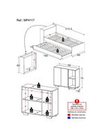Conjunto Quarto Bicama Com Baú E Balcão 2 Portas Multimóveis Mp4117 Branco Branco