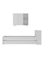Conjunto Quarto Bicama Com Baú E Balcão 2 Portas Multimóveis Mp4117 Branco Branco