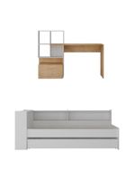Conjunto Quarto Bicama Baú Com Prateleira E Escrivaninha Multimóveis Mp4126 Branco/rustic