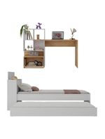 Conjunto Quarto Multimóveis Mp4122 Branco/rustic