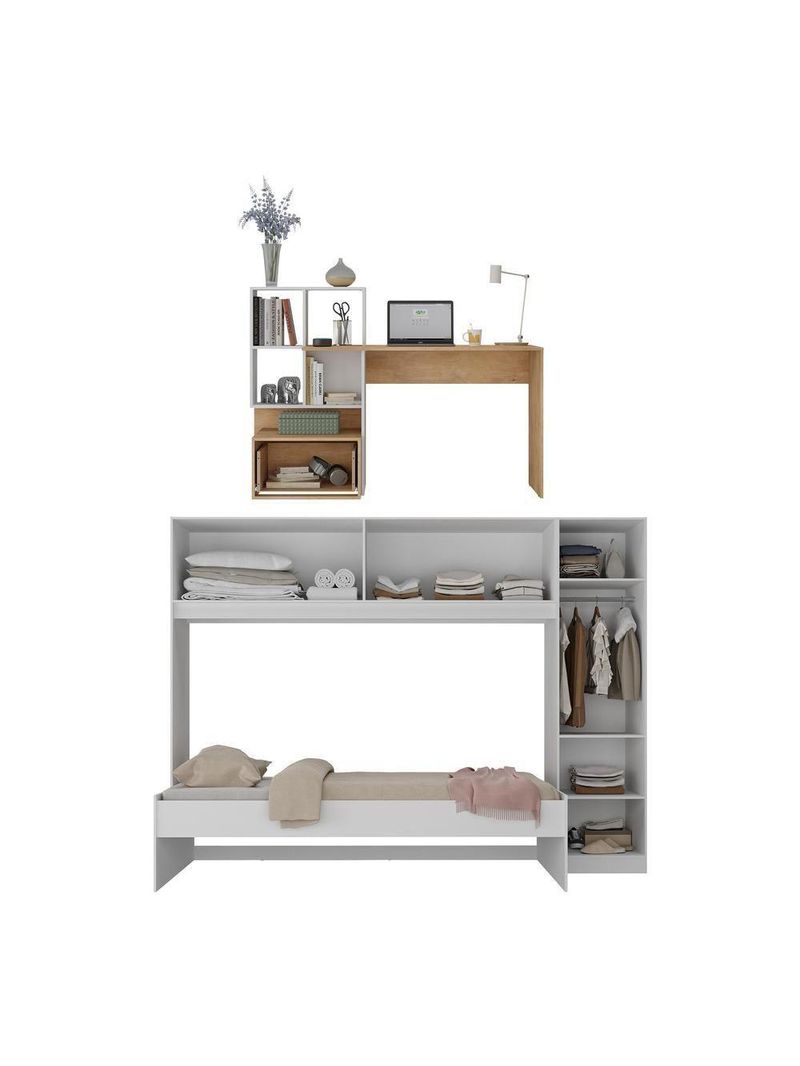Conjunto Quarto Multimóveis Mp4123 Branco/rustic