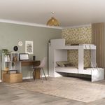 Conjunto Quarto Beliche Com Colchão/escrivaninha Multimóveis Mp4227 Branco/rustic Branco/rustic