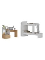 Conjunto Quarto Beliche Com Colchão/escrivaninha Multimóveis Mp4227 Branco/rustic Branco/rustic