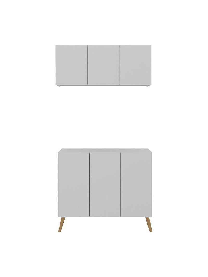 Conjunto Gabinete De Banheiro E Armário Aéreo Retrô Mp5055 Branco natural