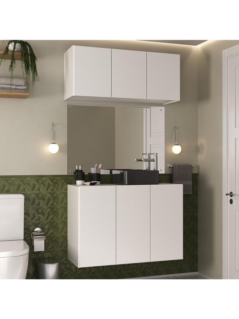 Conjunto Gabinete De Banheiro Multimóveis Mp5048 Branco