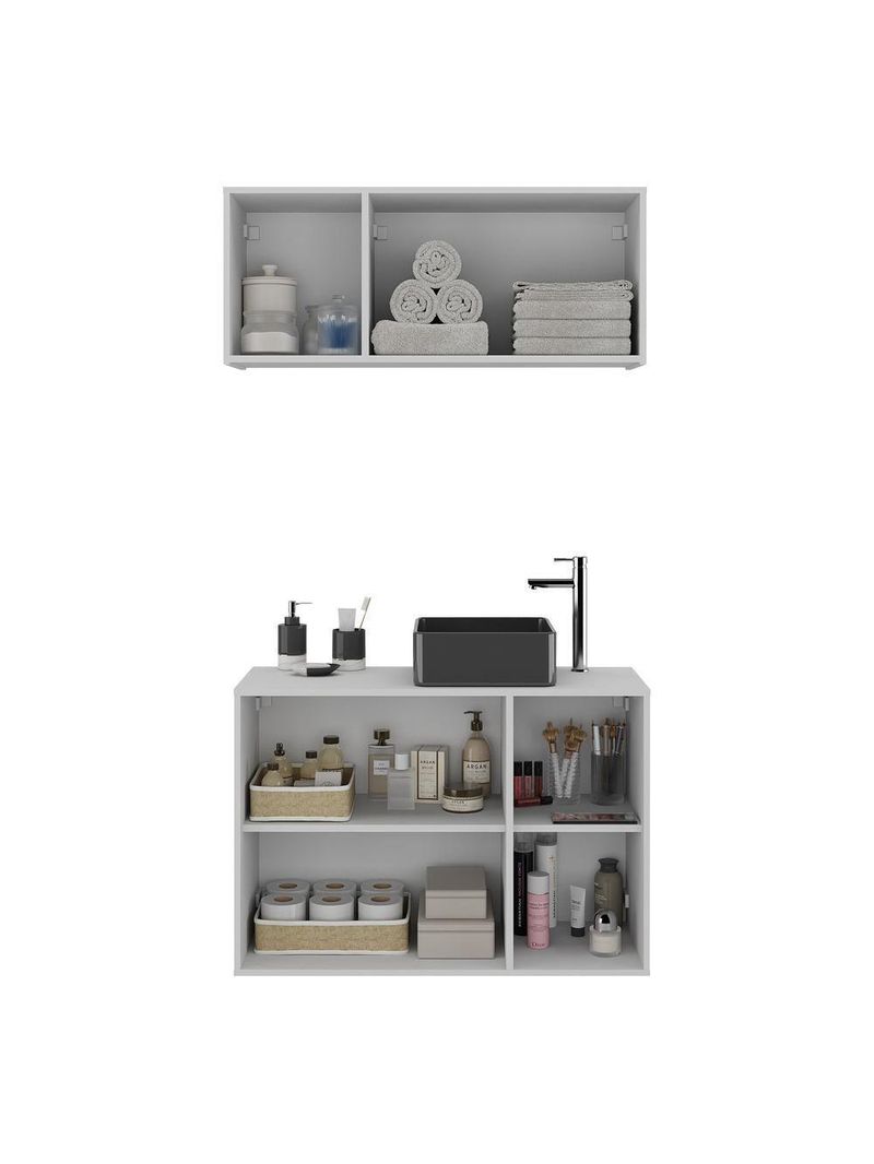 Conjunto Gabinete De Banheiro Multimóveis Mp5048 Branco