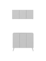 Conjunto Gabinete De Banheiro E Armário Aéreo Retrô Mp5055 Branco Branco