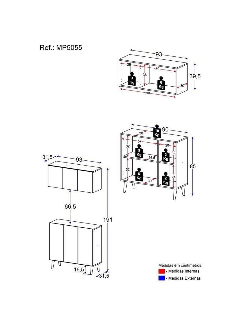 Conjunto Gabinete De Banheiro E Armário Aéreo Retrô Mp5055 Branco Branco