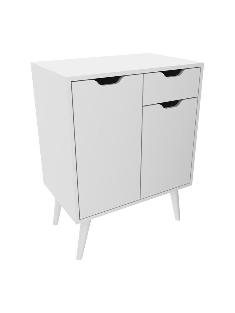 Gabinete Banheiro 60cm 2 Portas E 1 Gaveta Retrô Multimóveis Cr10118 Branco Branco