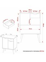 Gabinete Banheiro 60cm 2 Portas E 1 Gaveta Retrô Multimóveis Cr10118 Branco Branco