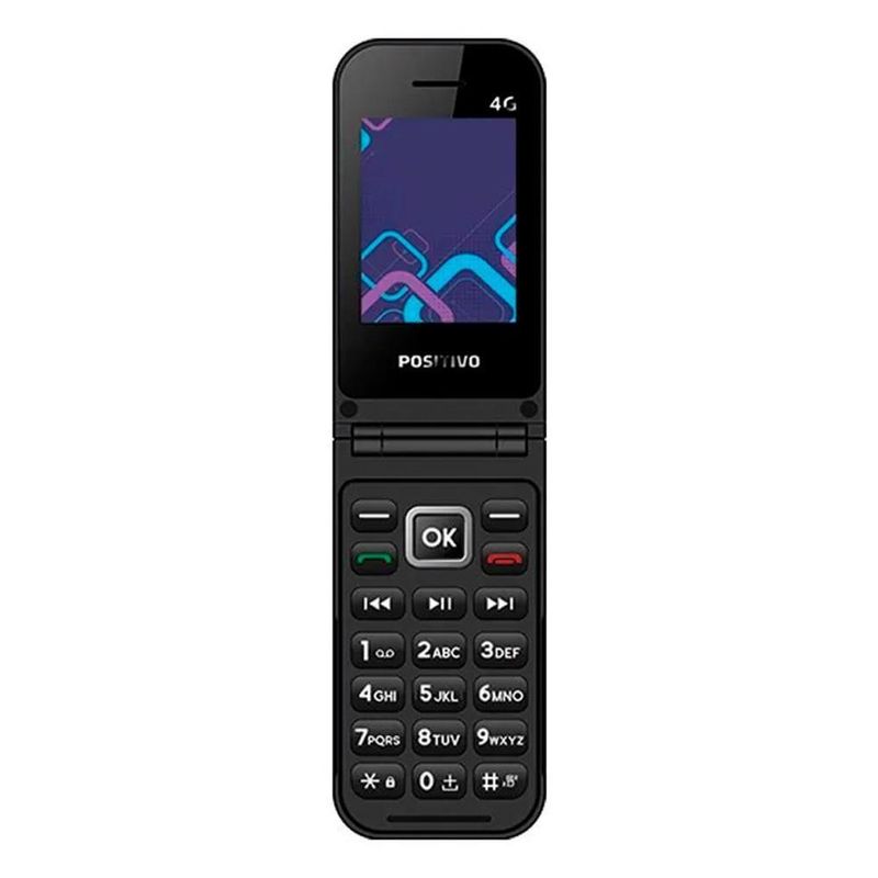Celular Flip Para Idoso Com Botão SOS Dual Chip E P51 Positivo Preto