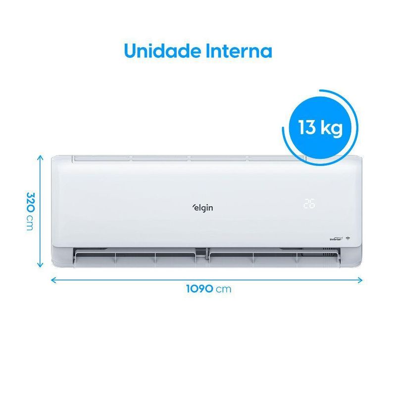 Ar Condicionado Split Elgin Eco Inverter III Wi-Fi 30000 BTUs Quente e Frio 220V HJQC30C2WGCG