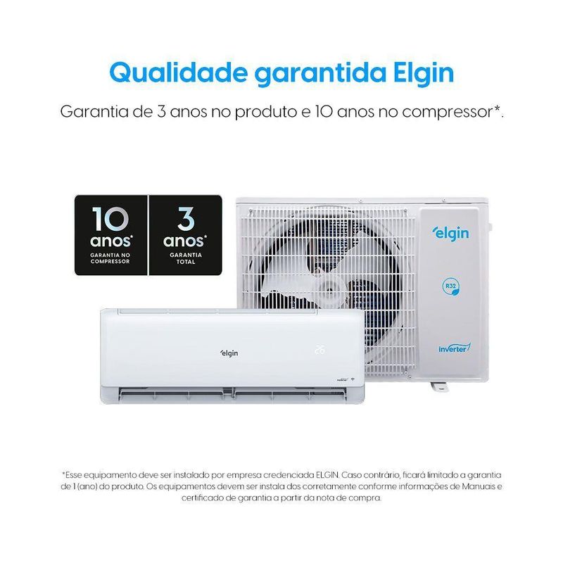 Ar Condicionado Split Elgin Eco Inverter III Wi-Fi 30000 BTUs Quente e Frio 220V HJQC30C2WGCG