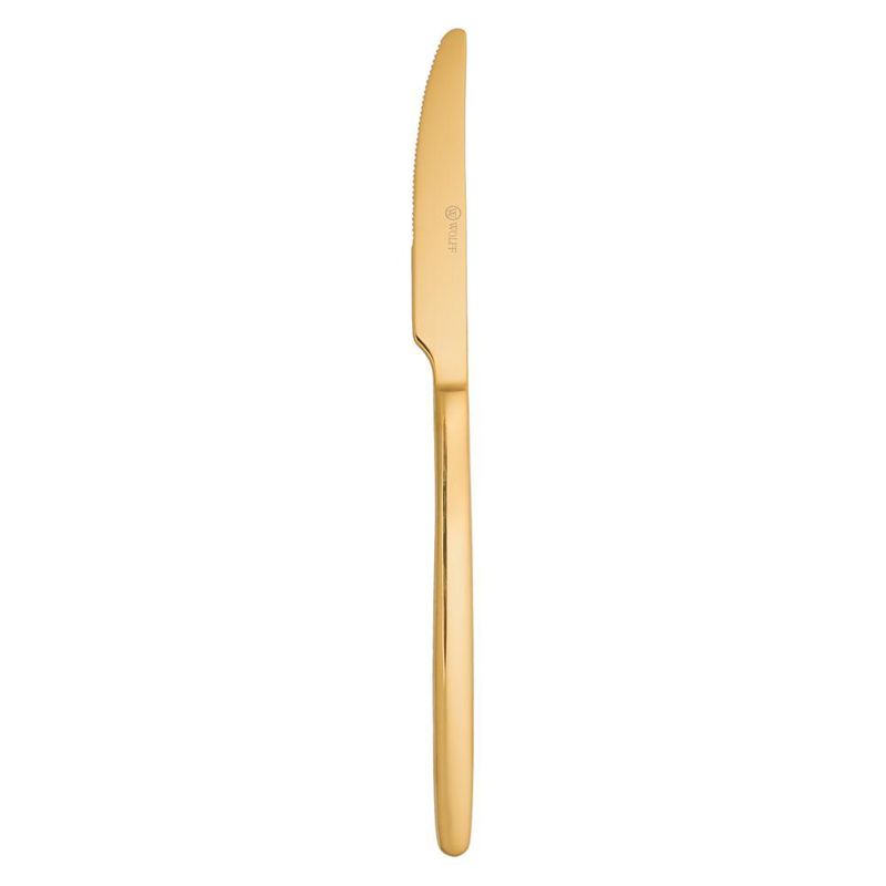 6 facas para churrasco viena dourado aço inox wolff