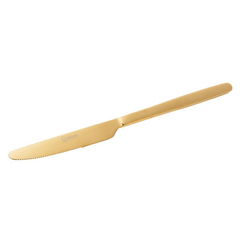 6 facas para churrasco viena dourado aço inox wolff