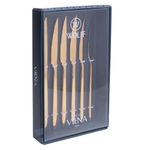 6 facas para churrasco viena dourado aço inox wolff