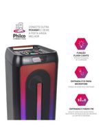 Caixa De Som Amplificada Philco 350W PCX4501 Flash Lights Bivolt