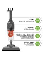 Aspirador De Pó Vertical Philco Ciclone 2 Em 1 1400W PAS1550C 220V
